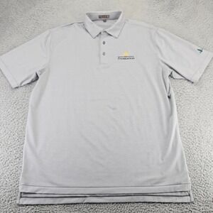 Peter Millar Shirt Mens XL Gray Striped Summer Comfort Polo Golf‎ Outdoor